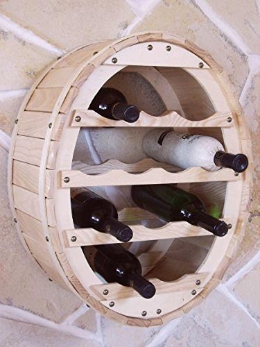 Weinregal für die Wandmontage, 12 Flaschen Natur hängend