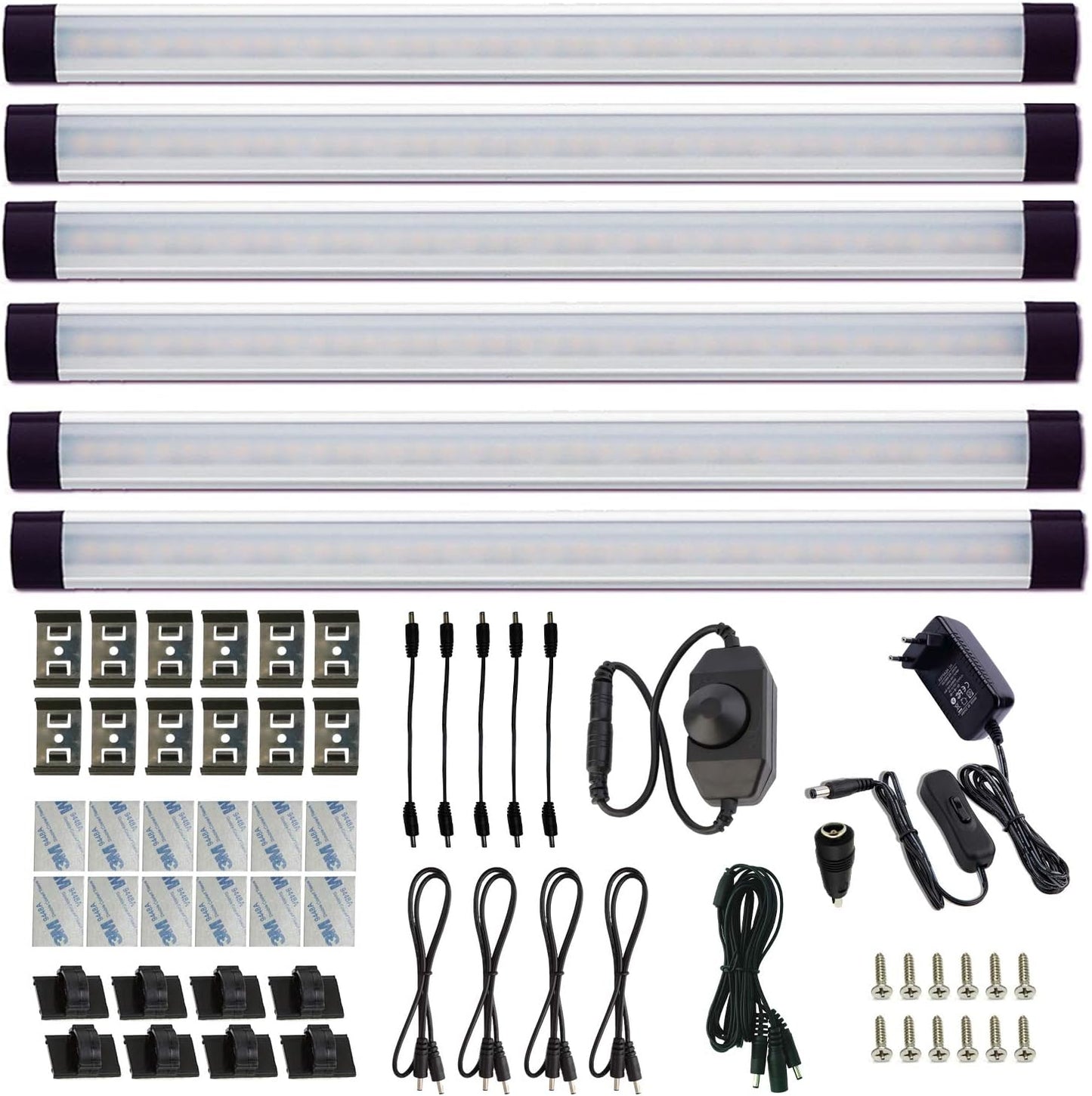 6er-Set LED-Unterbauleuchte mit Schalter, Warmweiss 6 Stück