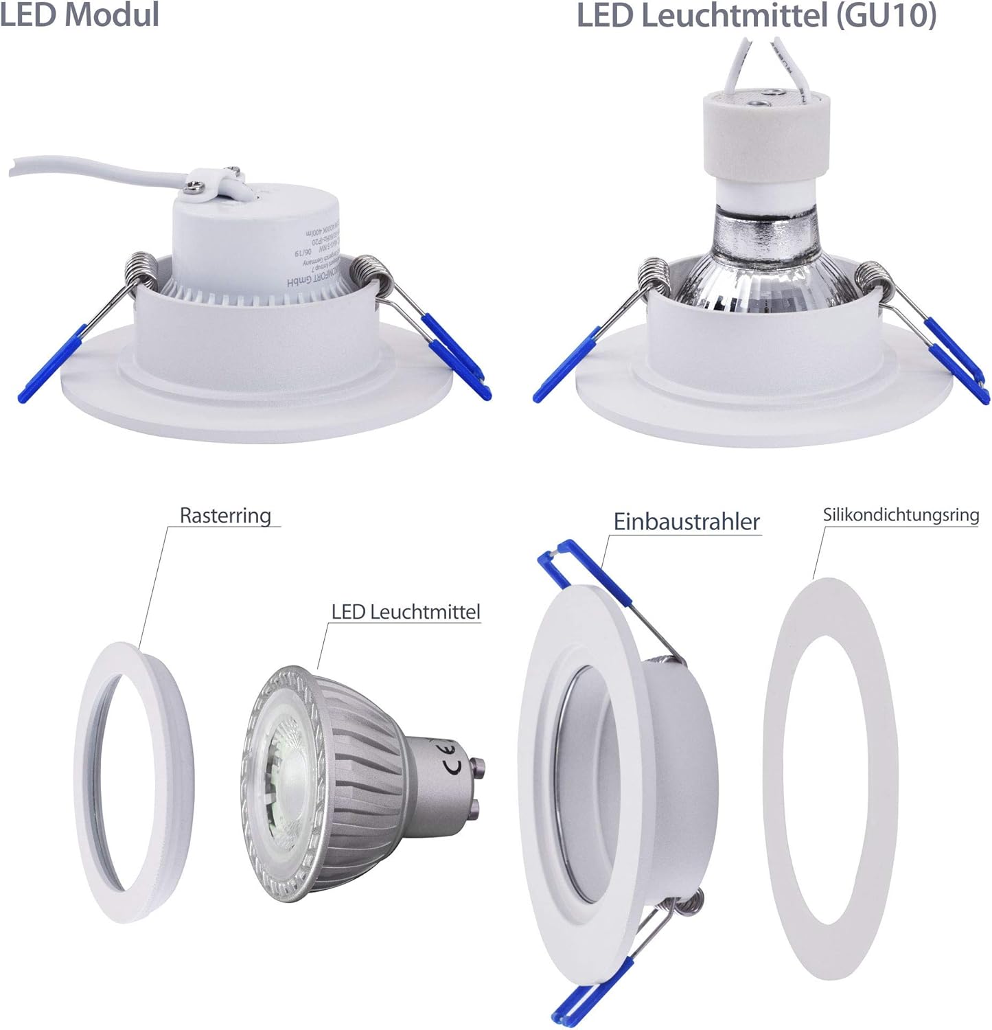 10er-Pack Einbaustrahler-Fassung, 10er Set