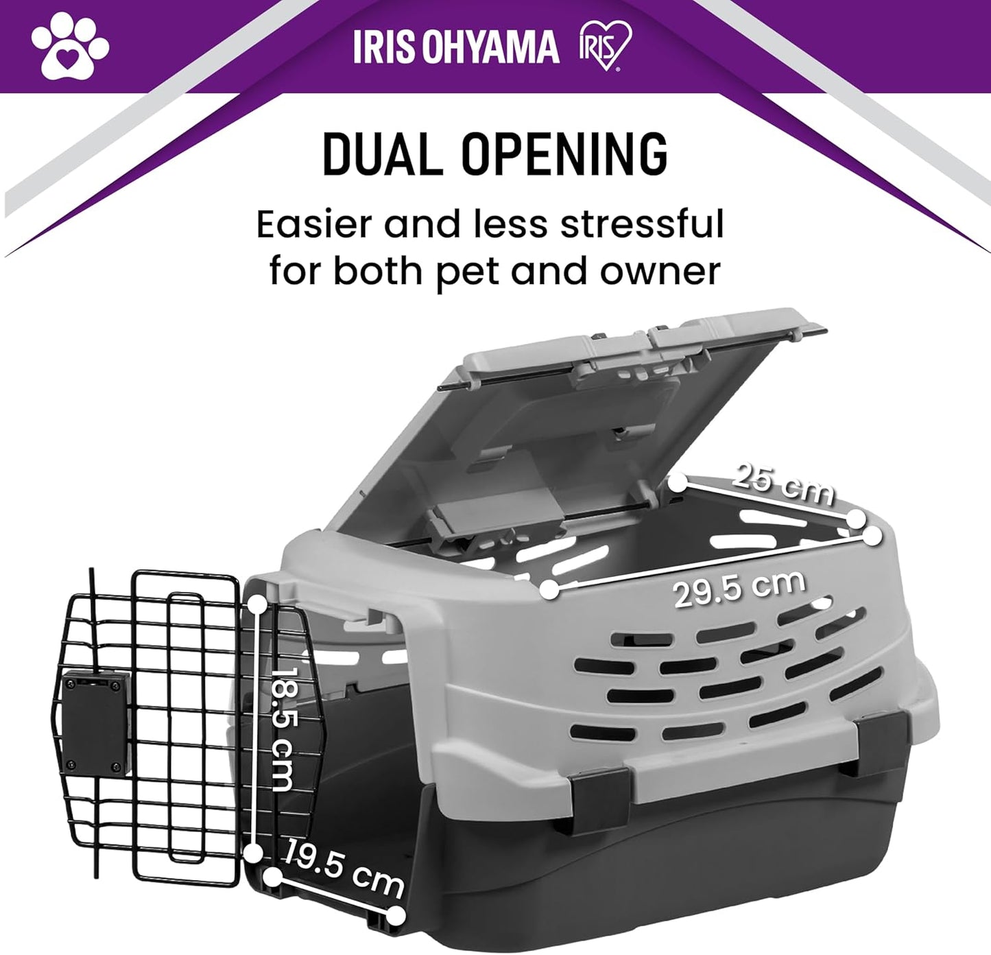 Katzentransportbox, Grau L48.3 x B30.5 x H24.8cm