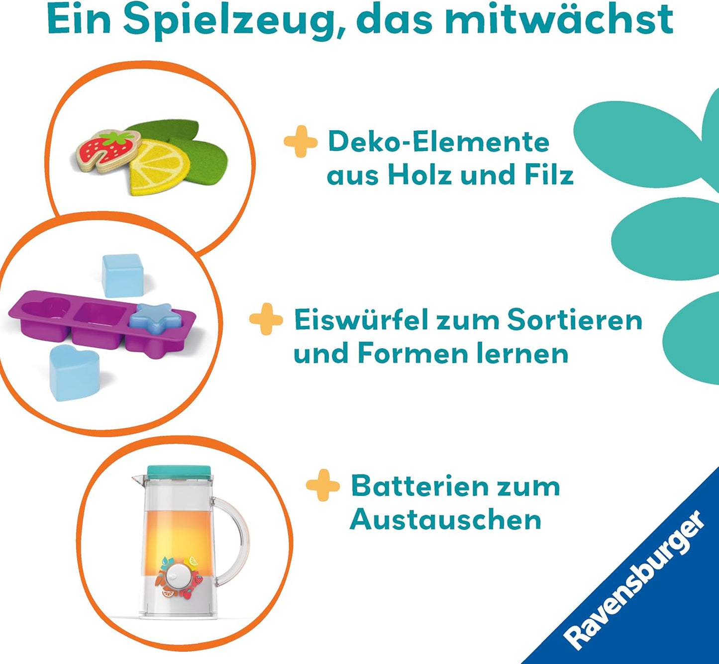 Play+ Getränke-Spiel-Set: Cool Drinks – Pretend Play Set, Spielzeug ab 18 Monate