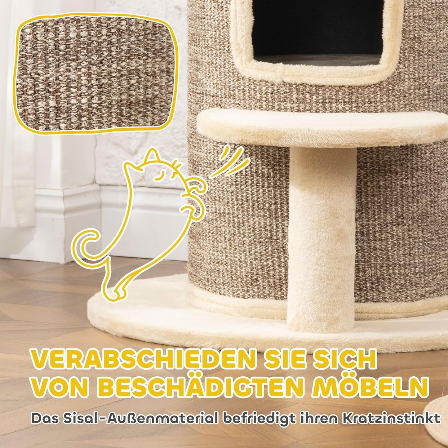Kratztonne mit Höhlen & Sprungplattform