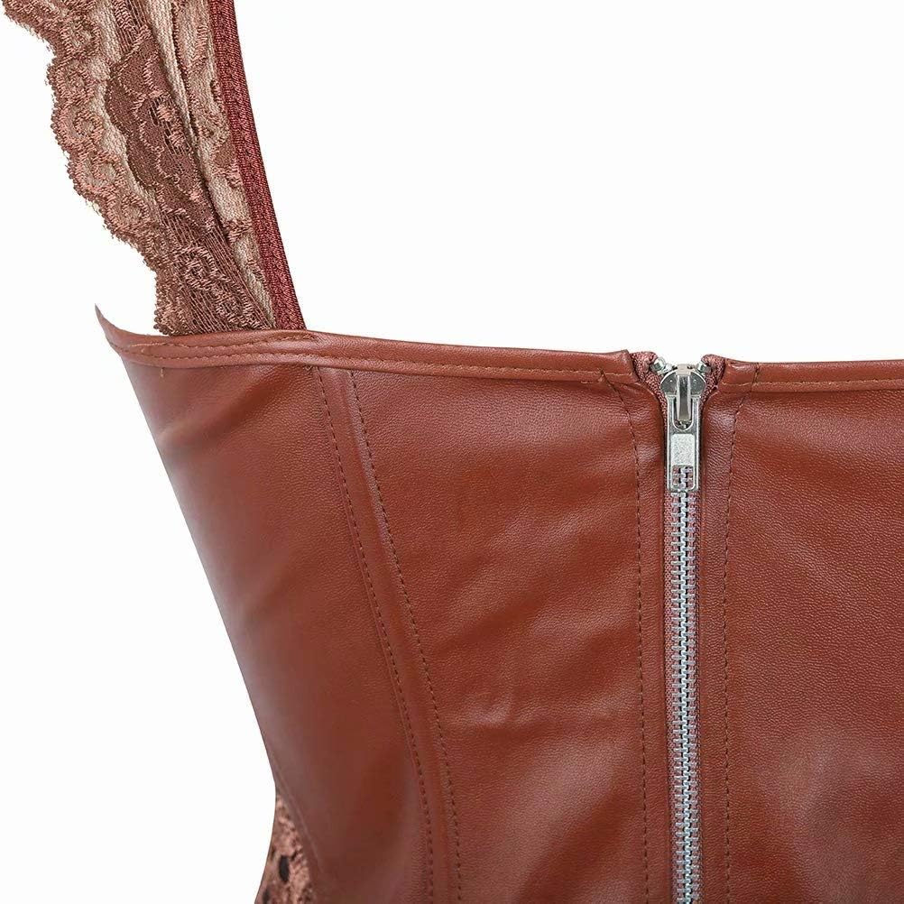 Korsett-Kleid mit Reissverschluss, Brown, S