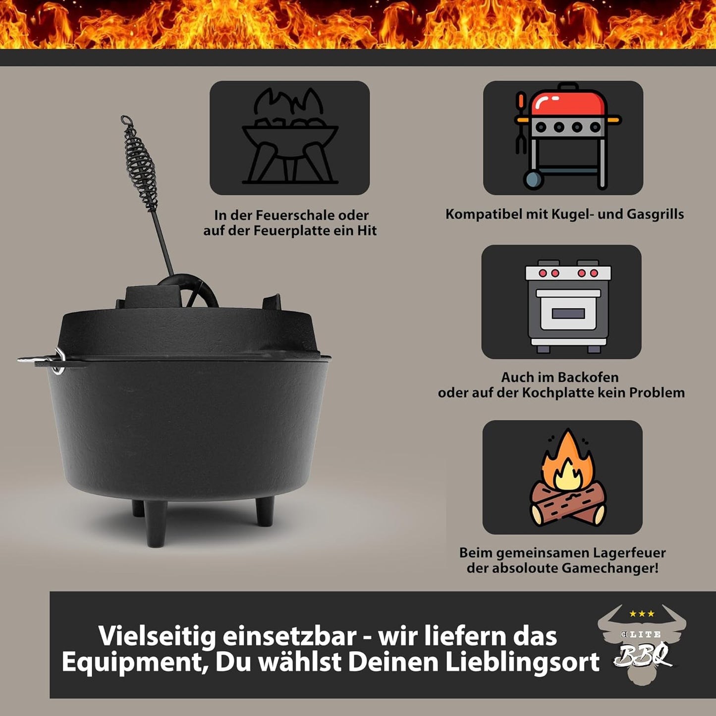 Dutch Oven-Set mit Füssen