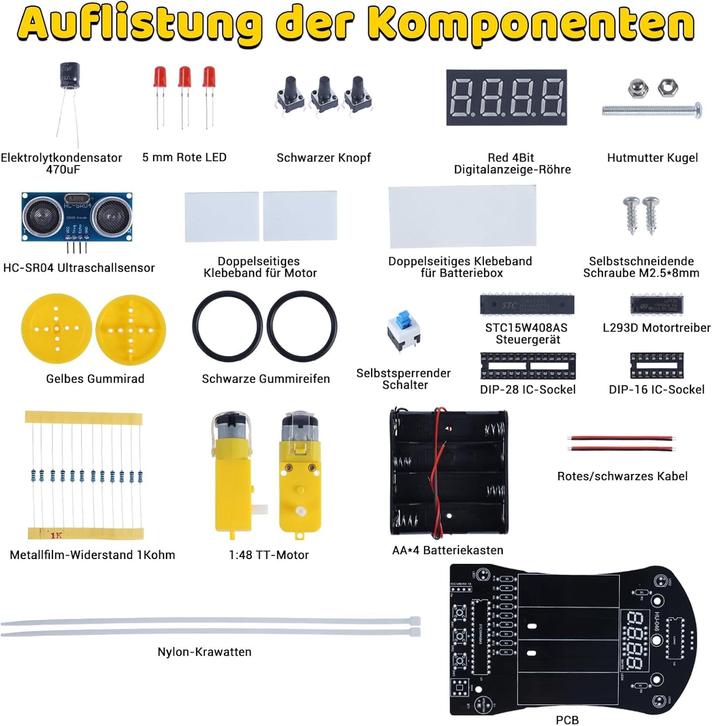 Trolley Roboter Kit, Hindernisvermeidungswagen