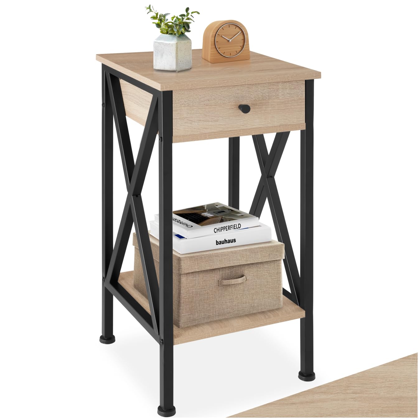 Beistelltisch Dayton, Dayton Industrial Holz Hell, Eiche Sonoma