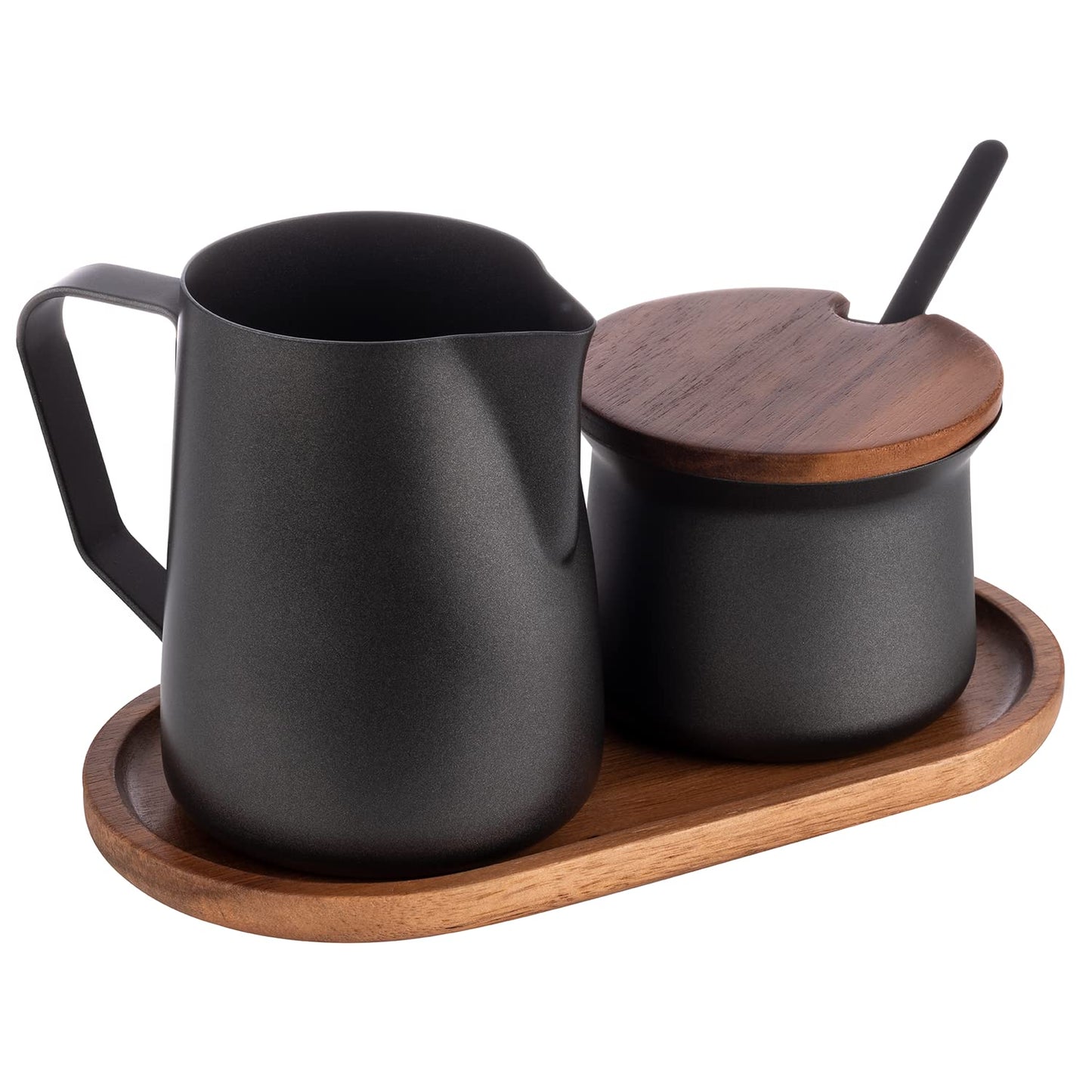 Milch- und Zucker-Set, Schwarz