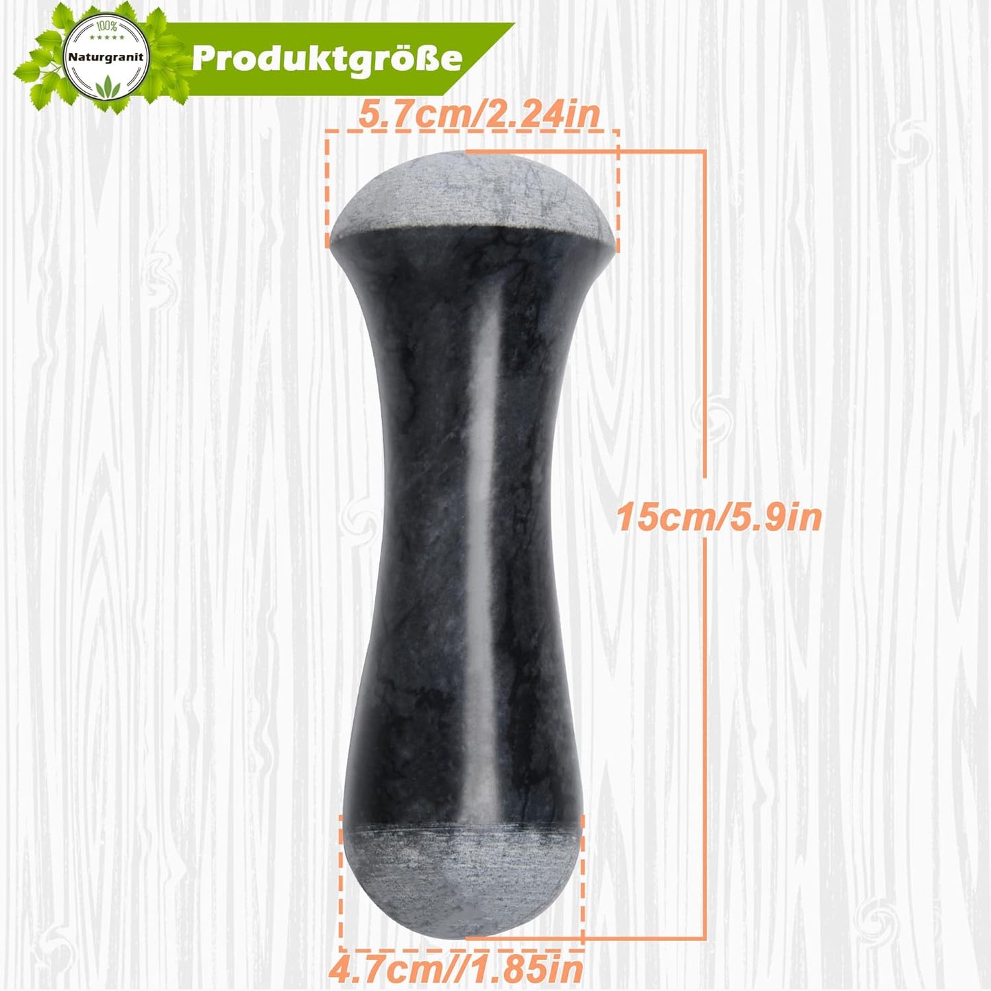 Ersatzstössel, black marble polished