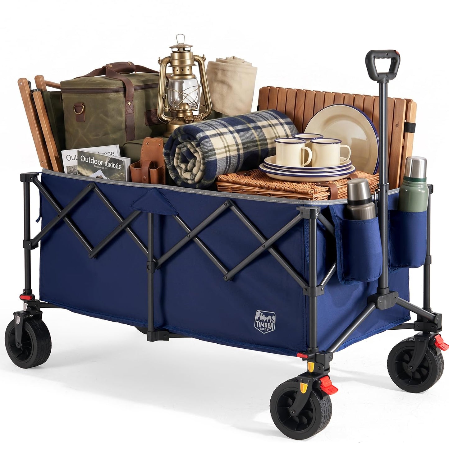 Faltbarer Bollerwagen mit All-Terrain Rädern, Blau