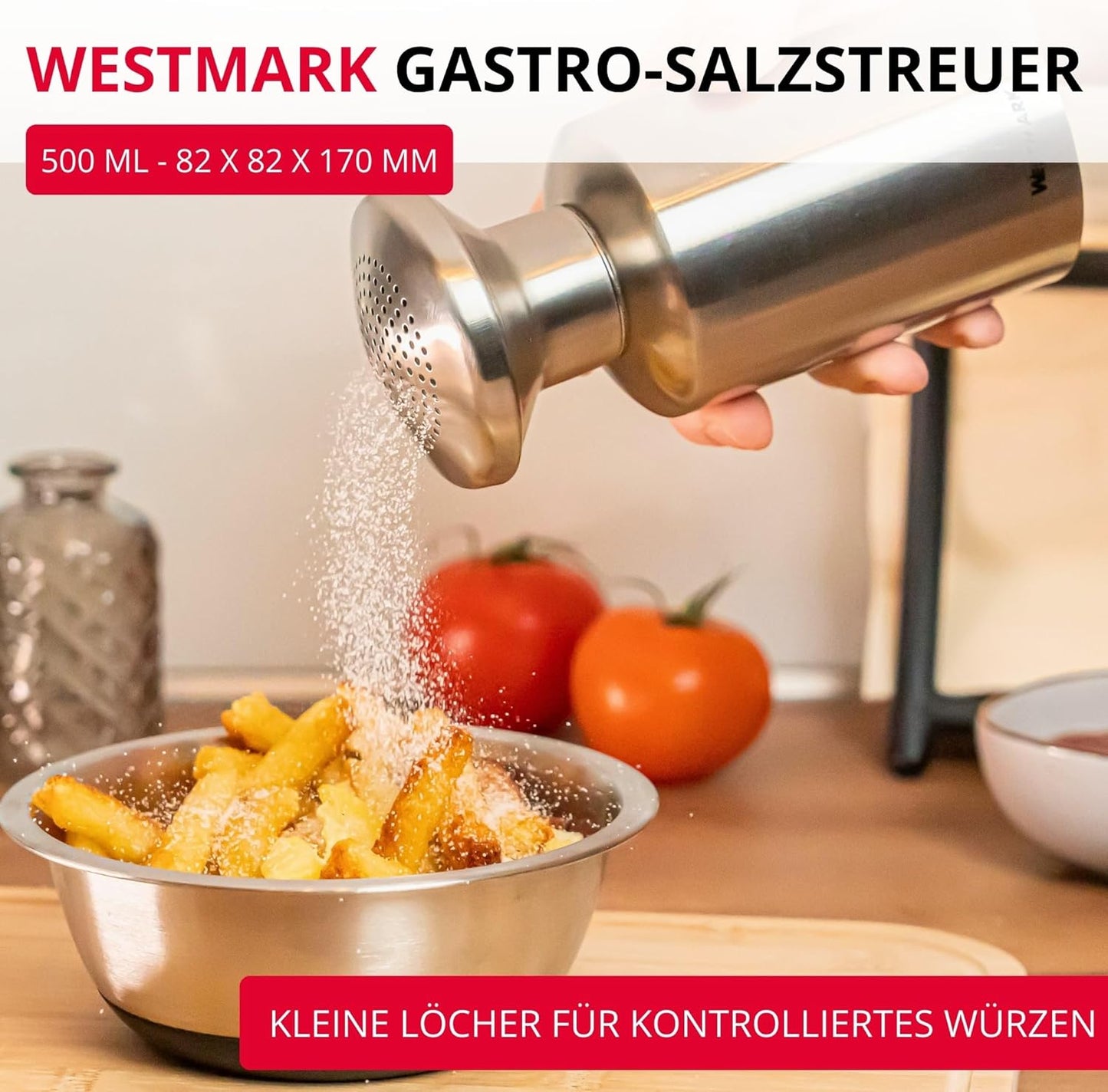 Gastro-Salzstreuer Alpha, 500 ml, Silber