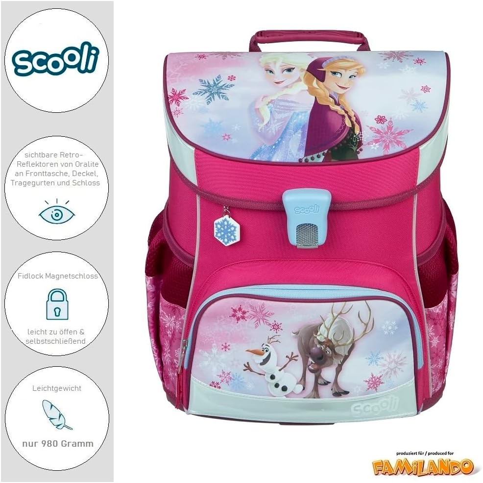 9-teiliges Schulranzen-Set, Disney Frozen Rosa 9-teilig mit Sporttasche
