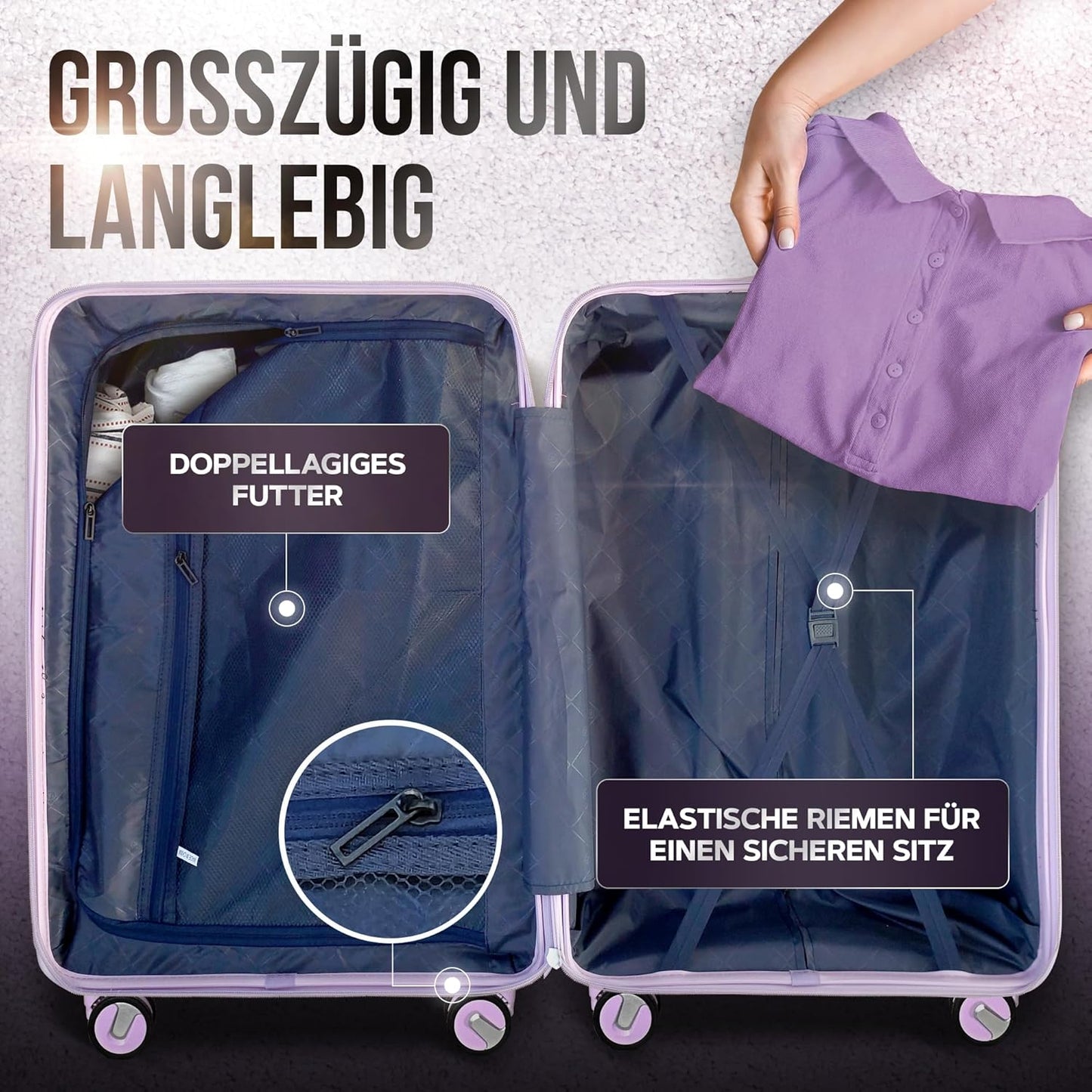 3-teiliges Reisekoffer Set, Rose V3 Set