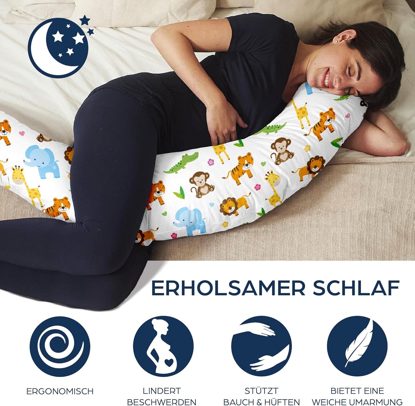 XXL-Schwangerschaftskissen, Dschungel, Stillkissen XXL