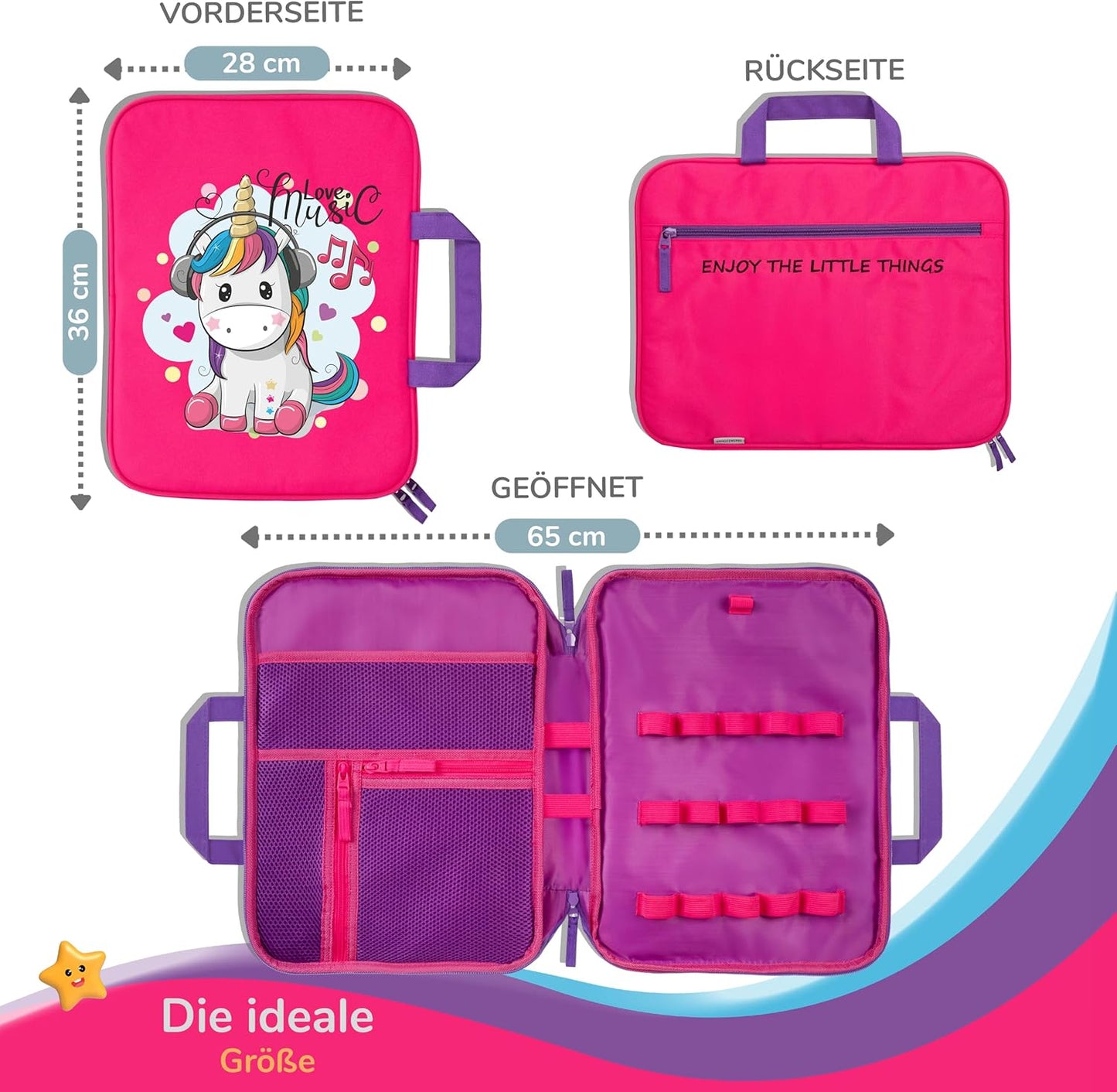 Tasche für Edurino, Tonie & TipToi Zubehör, Emma Einhorn (Pink)