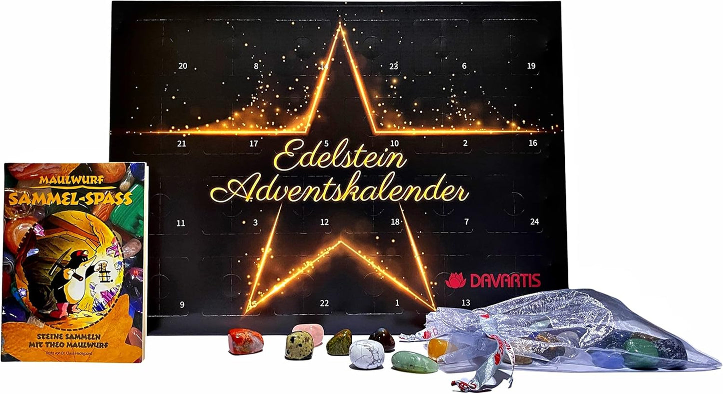 Edelstein-Adventskalender mit Sammelstickern