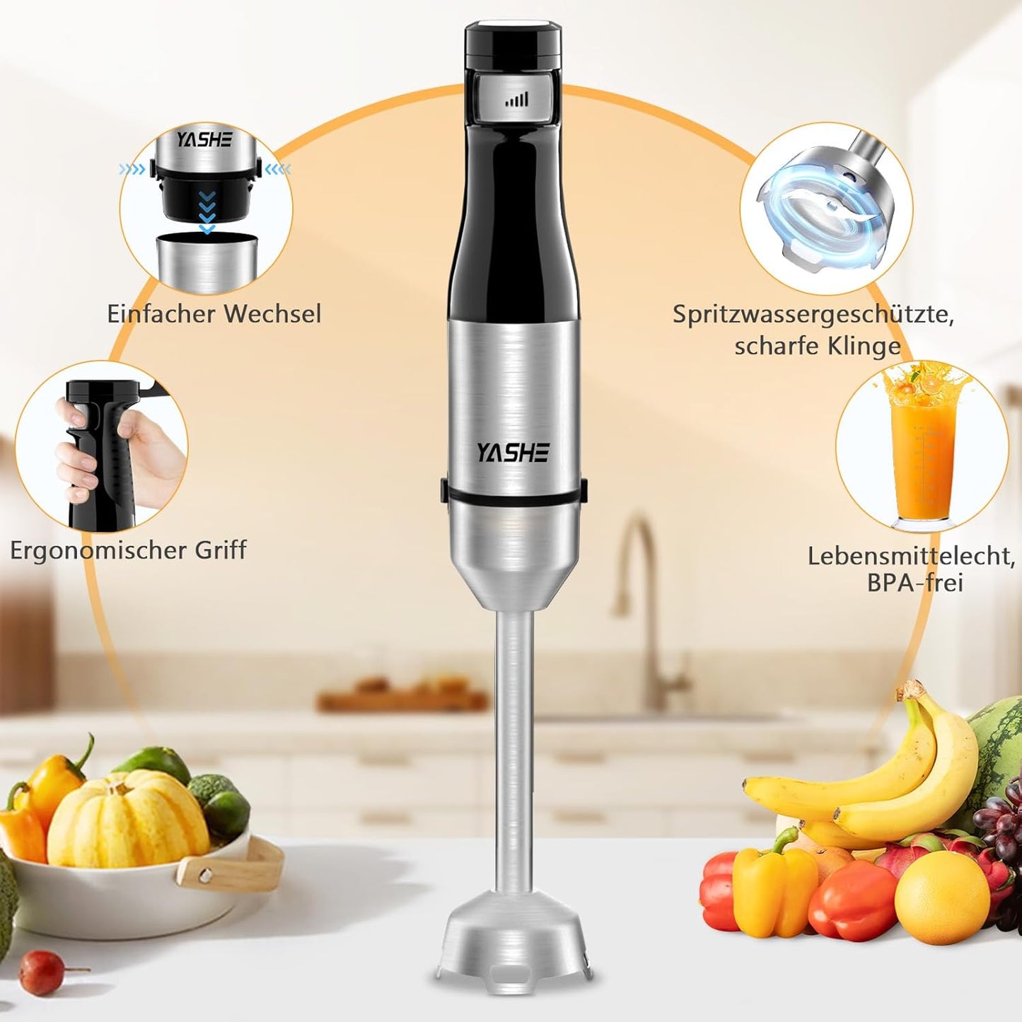 5-in-1 Stabmixer mit Zubehör