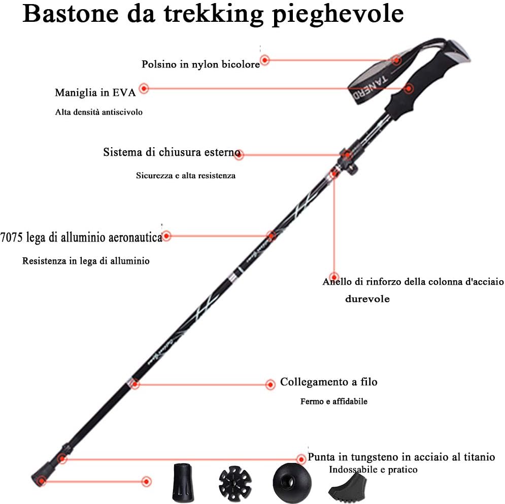 Faltbare Trekkingstöcke, Navy blue 1 Stück