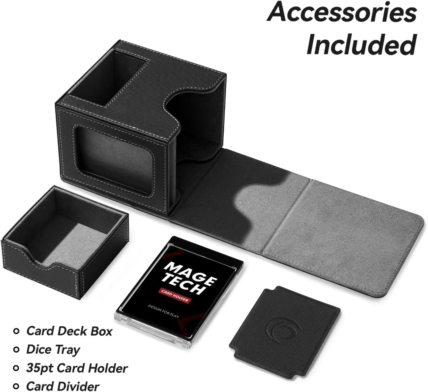 Commander Deck Box mit Würfelablage, 2. Artifact (Schwarz/Grau)