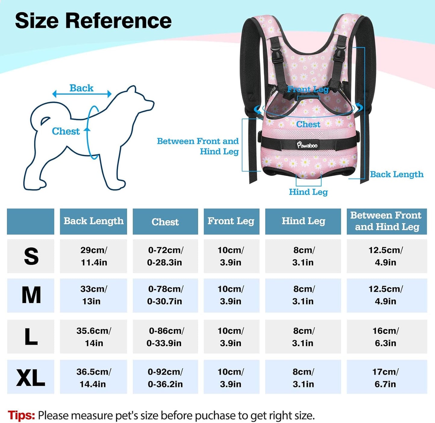Haustier-Rucksack, AA-Rosa Gänseblümchen M
