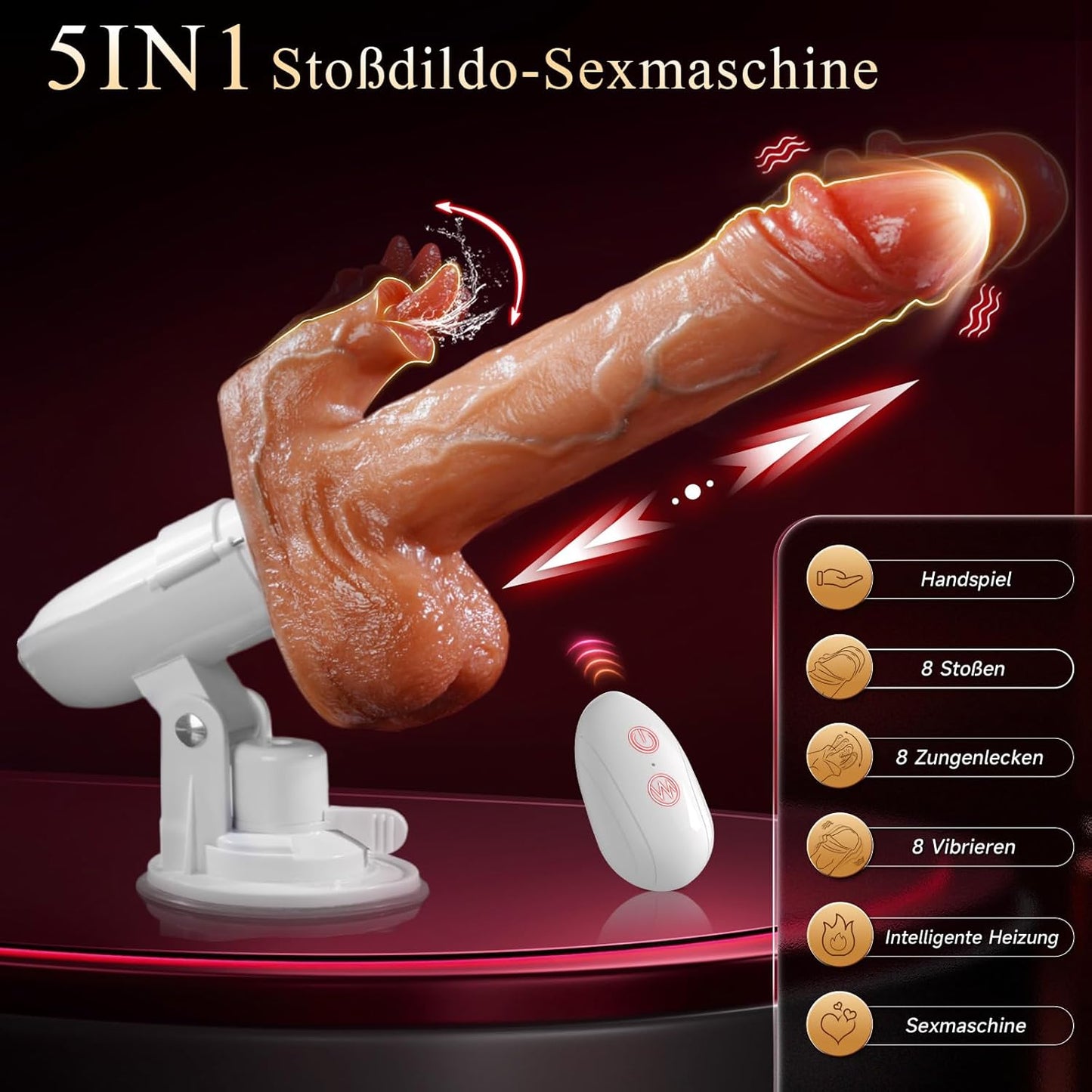 Vibrator mit Stoss- und Vibrationsfunktion, Fleischfarben