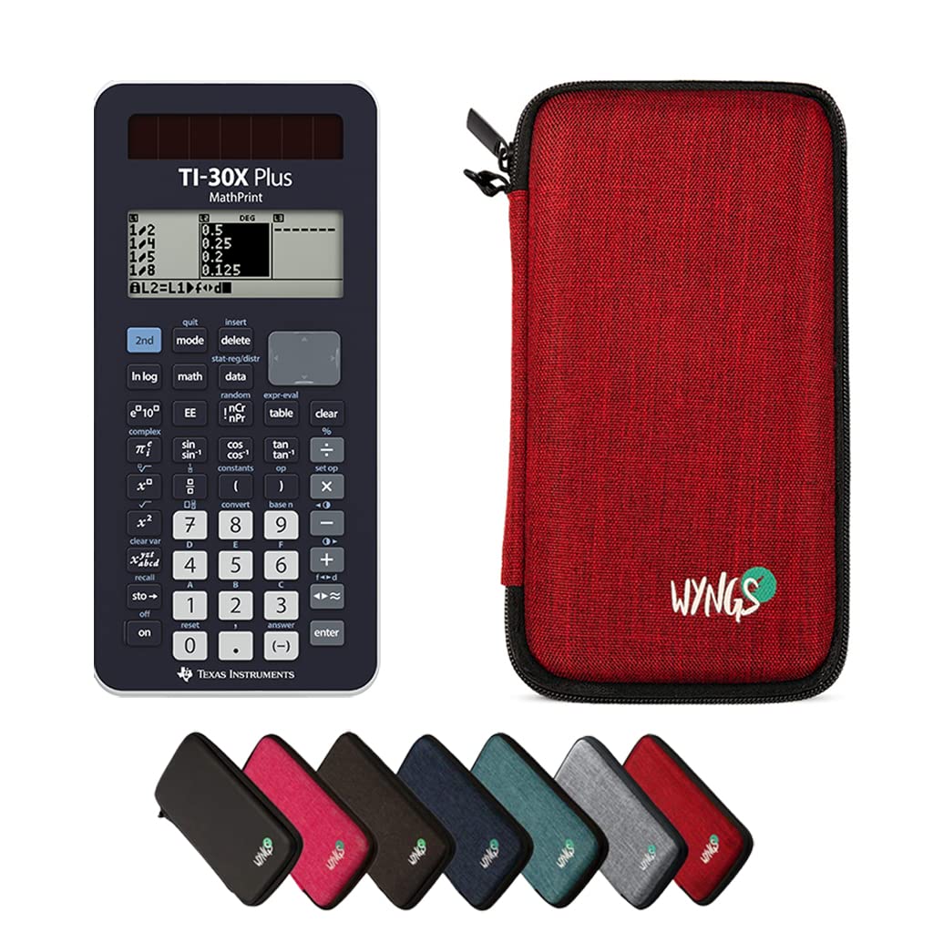 TI 30 X Plus MathPrint Rechner mit Schutztasche, Rot