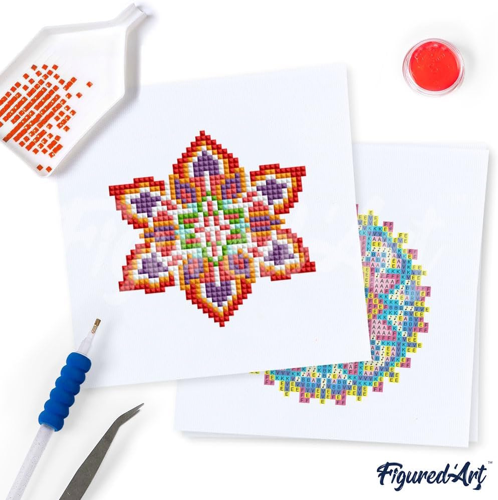 Mini Serie Diamond Painting Set mit 12 Stück, Mandalas PROBLEMYOUMUSTCHECK