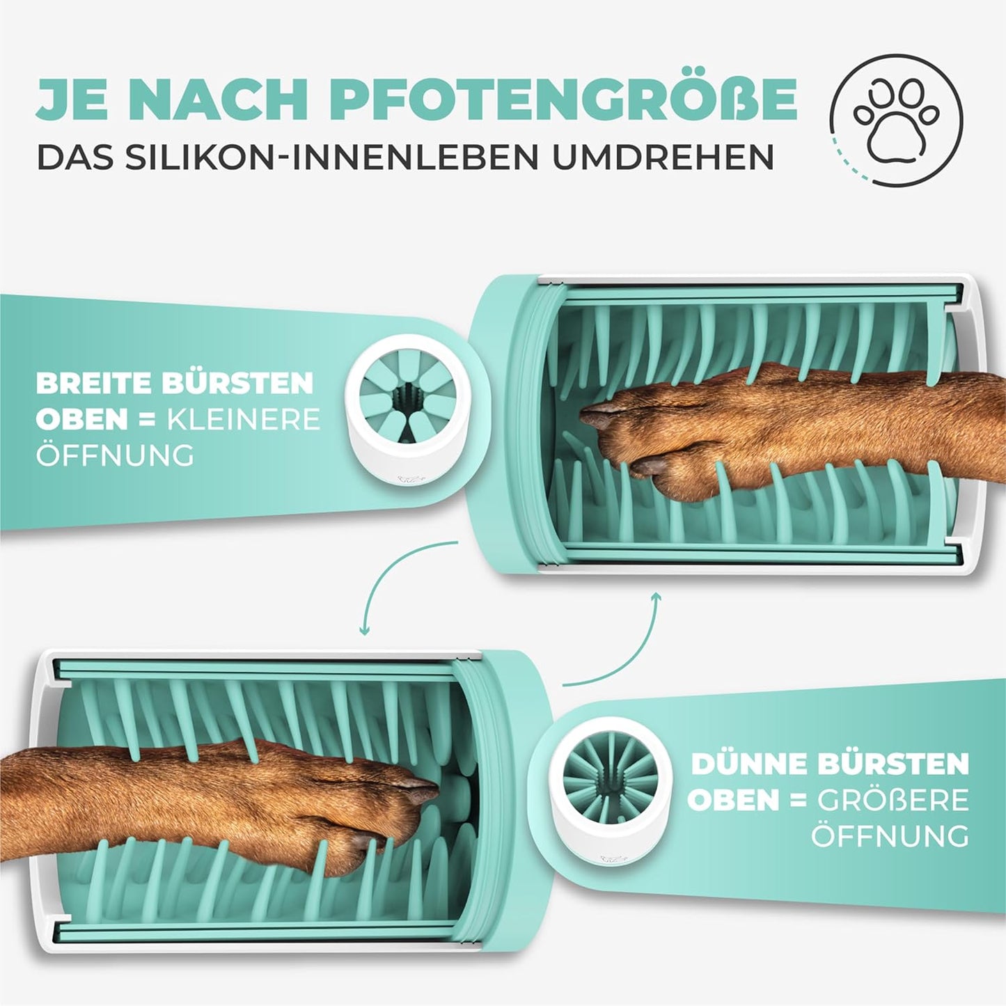 Pfotenreiniger mit Mikrofaserhandtuch, Large