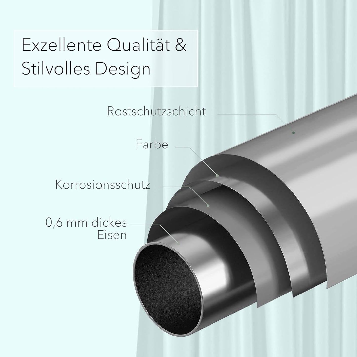 Ausziehbare Duschvorhangstange, Chrom 70-120 cm