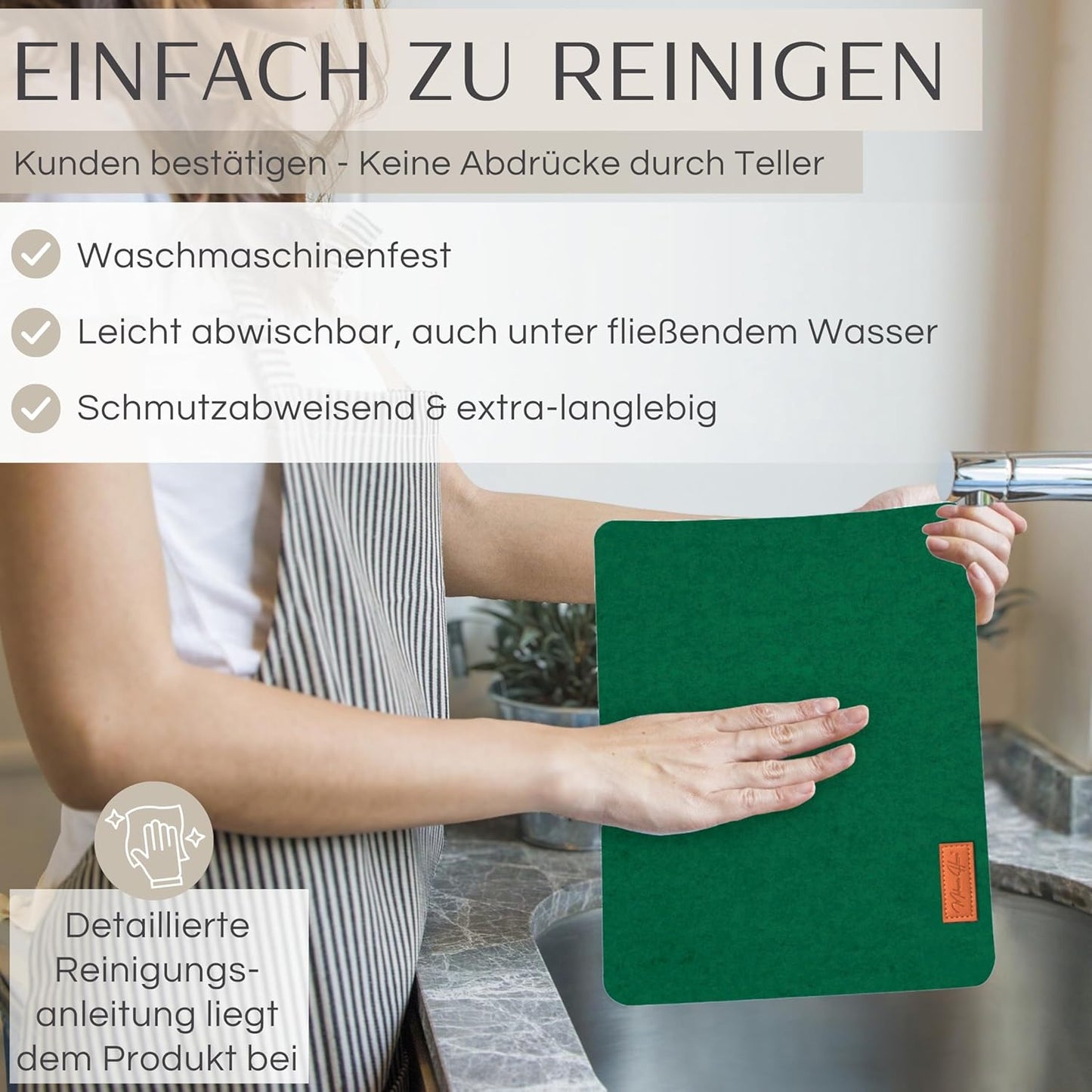 6er-Set Tischsets, Dunkelgrün 6er Set