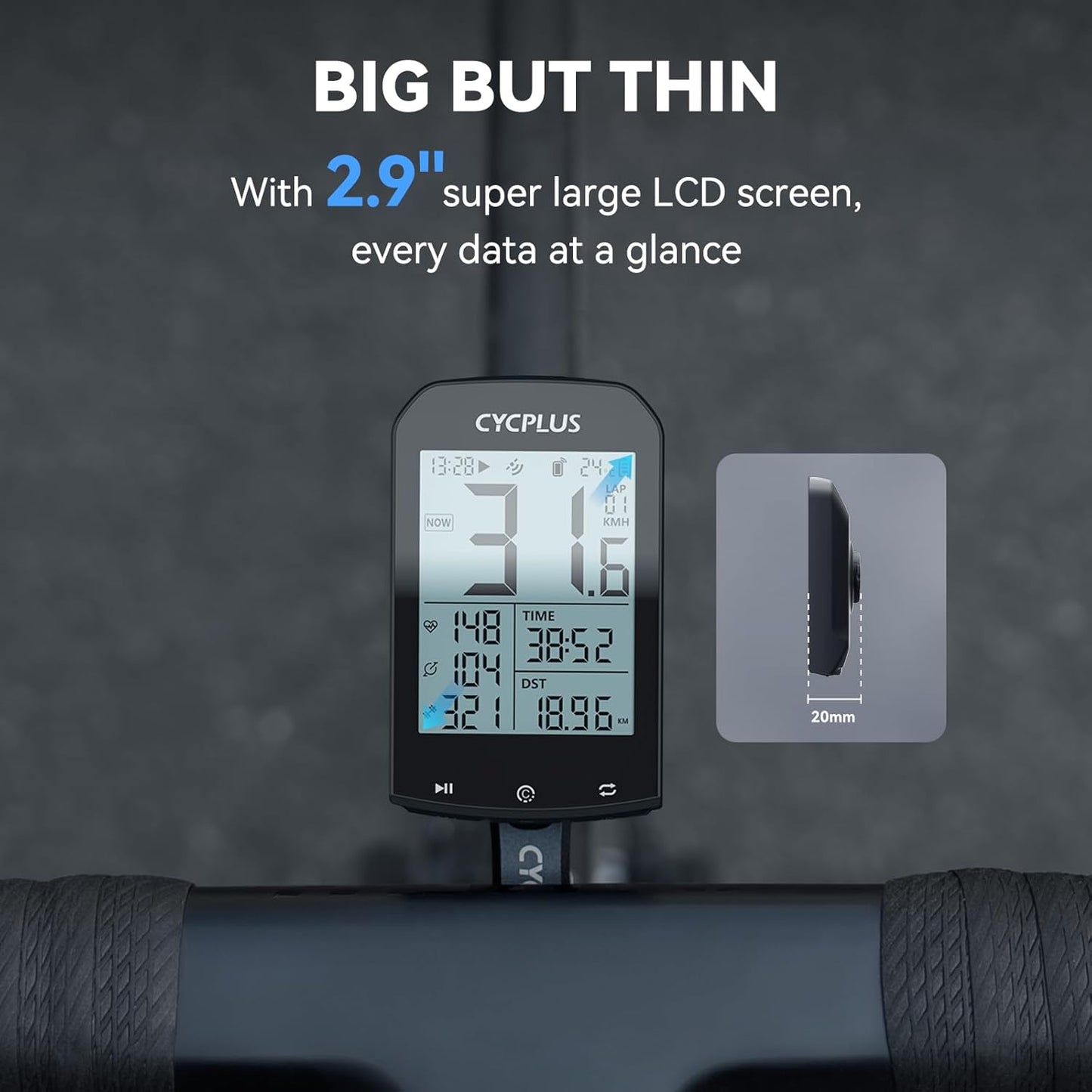 GPS Fahrradcomputer Kabellos mit ANT+ Bluetooth, M1
