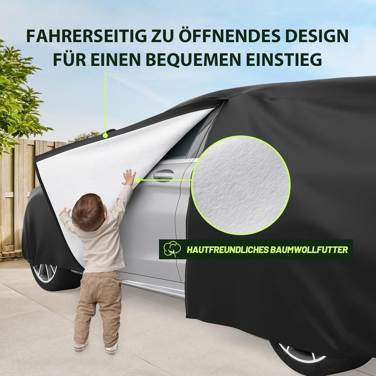 Staubdichte Autoabdeckung für SUVs, Schwarz / 480cm-505cm SUV