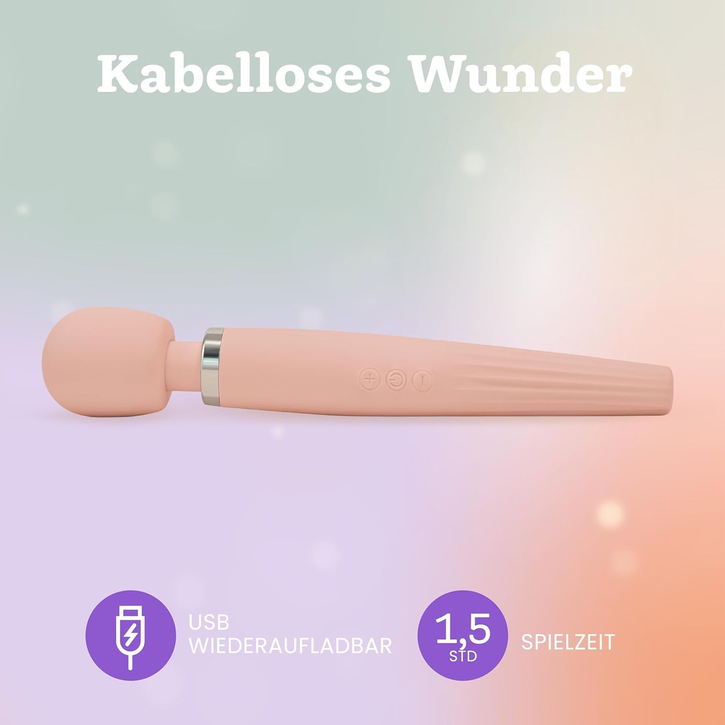 Deluxe Vibrator, duschfest & kabellos, 5 Modi, Rosenquarz, Deluxe