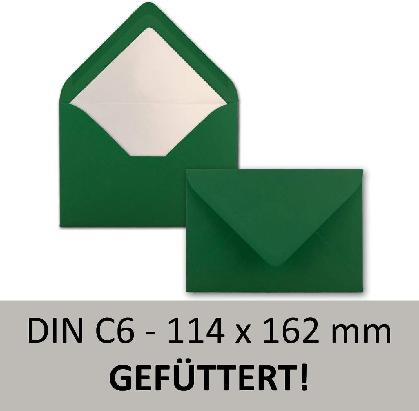 50 Briefumschläge DIN C6, 50 Umschläge / Dunkelgrün