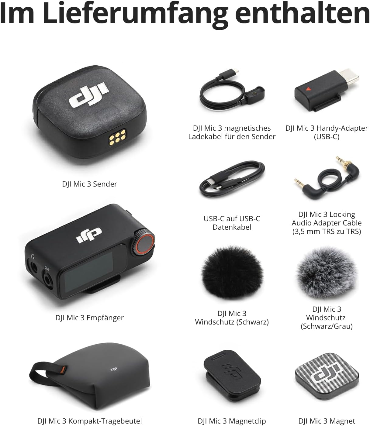Mic 3, DJI Mic 3 (1 Sender + 1 Empfänger)