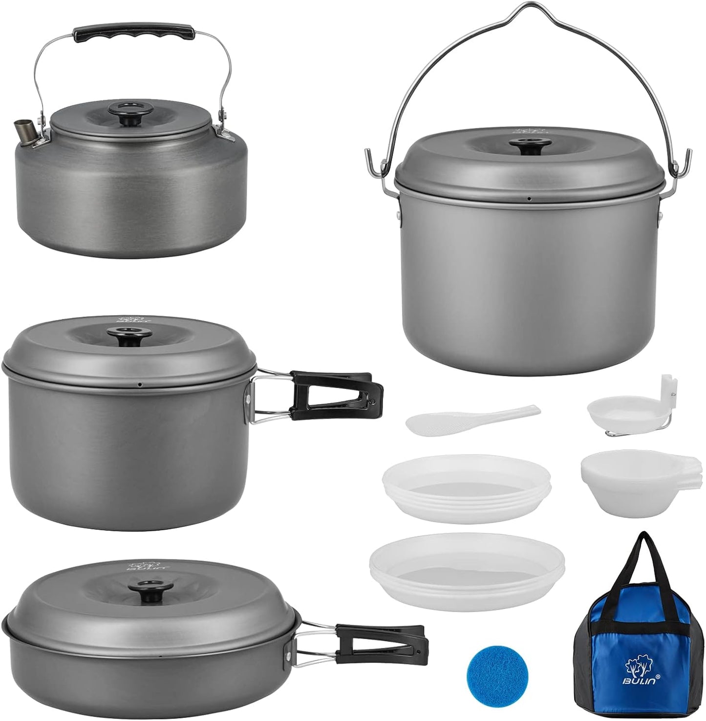 Camping Kochgeschirr-Set für 6 Personen, 6 Personen 10L Mit kessel