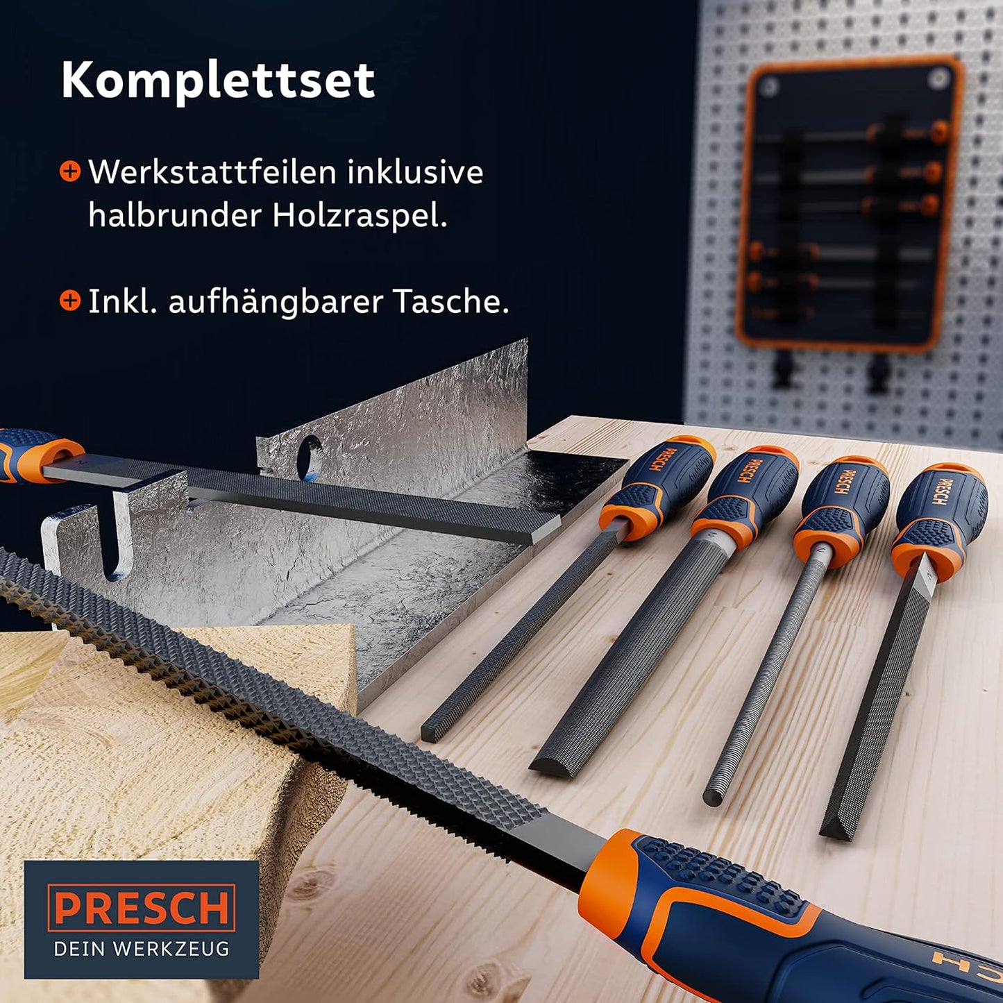 Feilenset 10166, Feilen + Raspel Set 6 tlg. Inkl. Tasche
