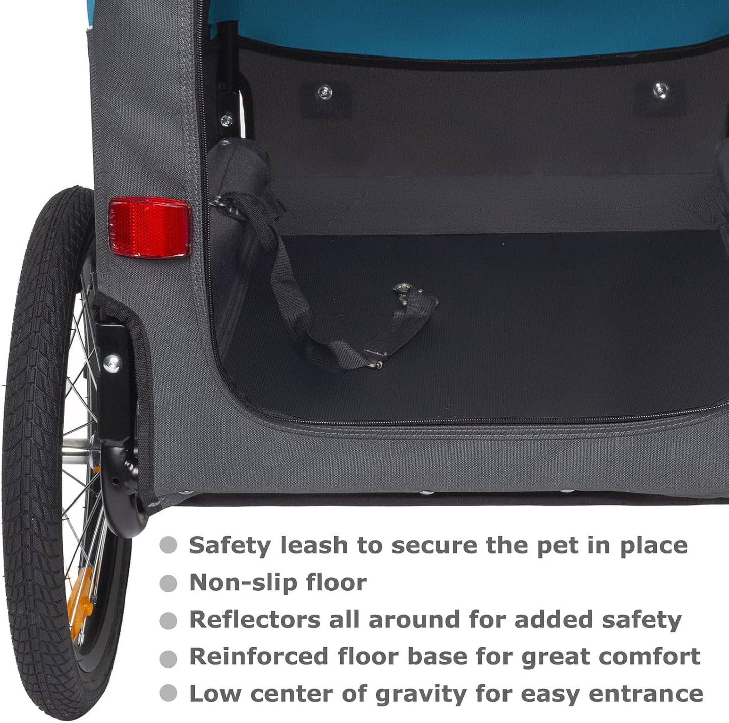 Hundeanhänger und Buggy für Hunde bis 23kg, Blau/Grau