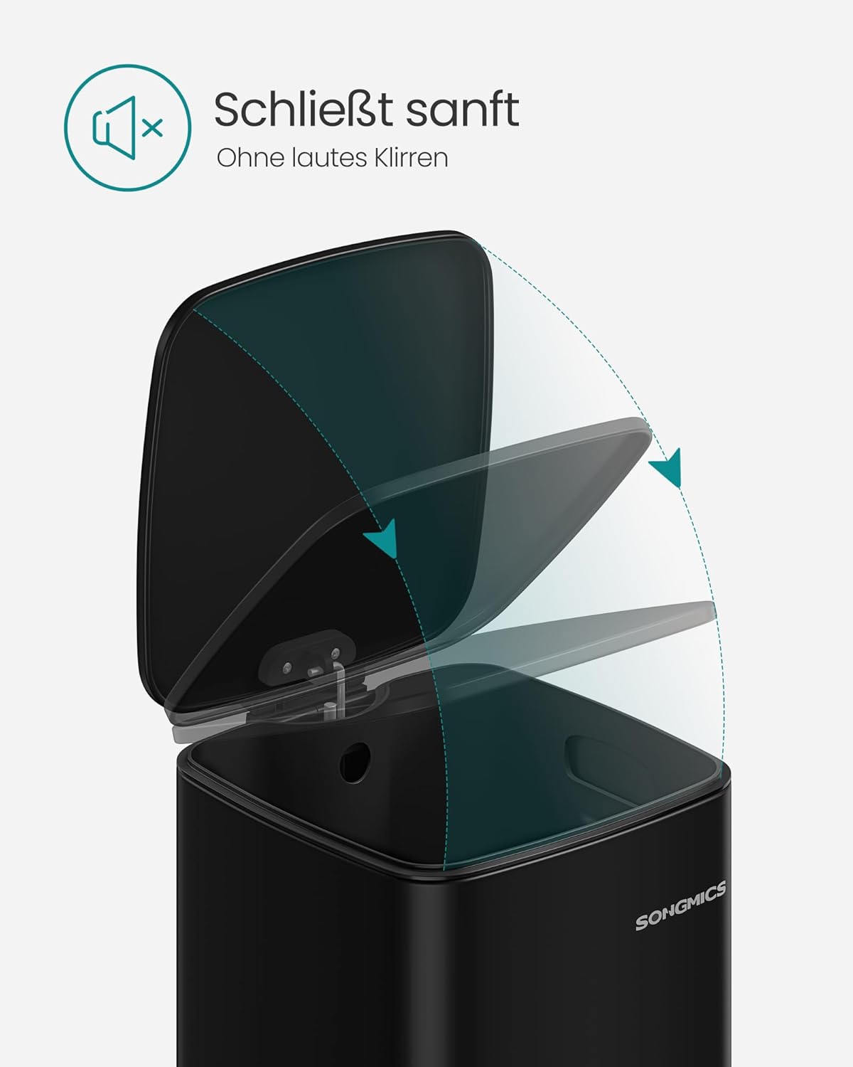 Tretmülleimer mit Inneneimer und Softclose, tintenschwarz 20 L