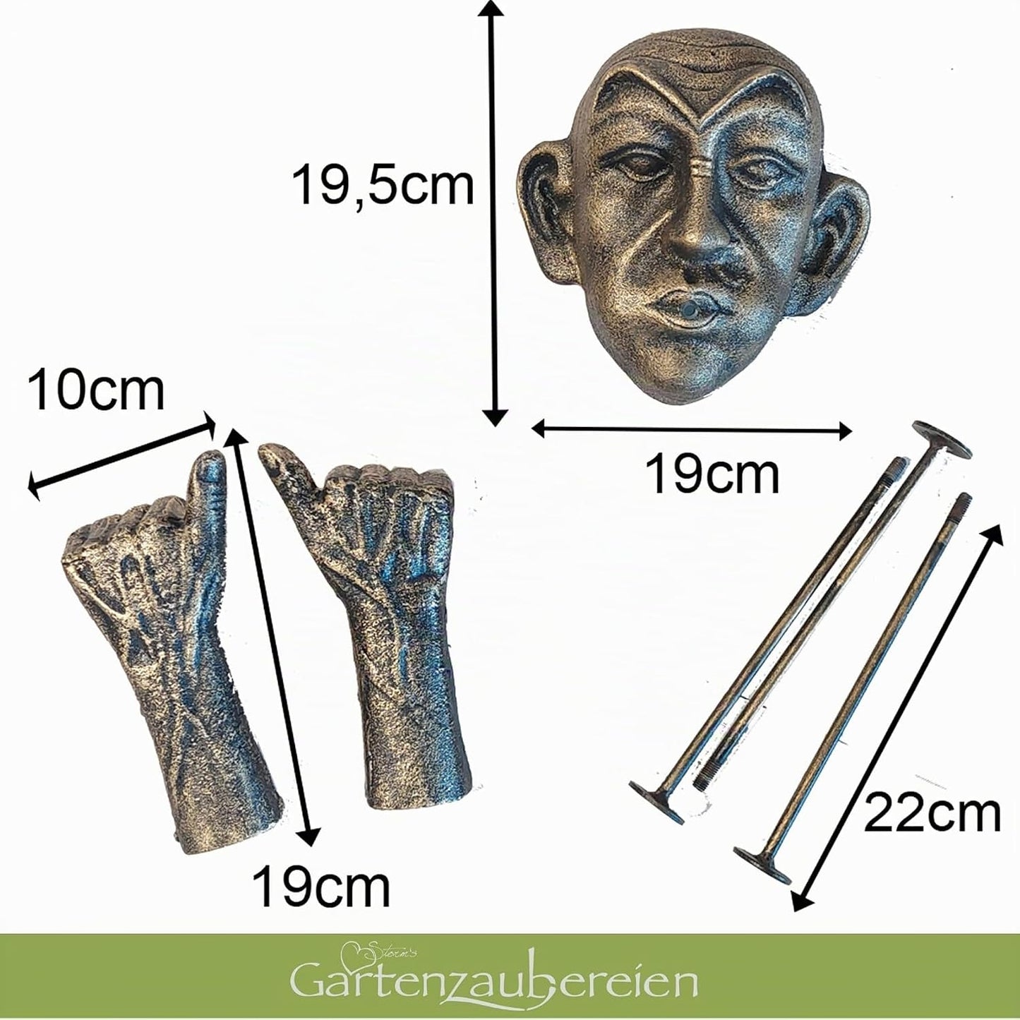 Wasserspeier Gargoyle-Set mit Solarbrunnen (3-teilig)