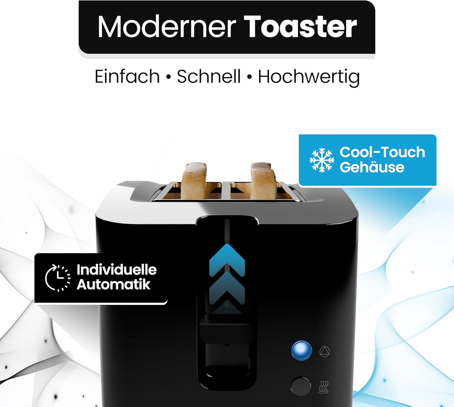 TA 6065 CB Toaster mit Brötchenaufsatz, Schwarz