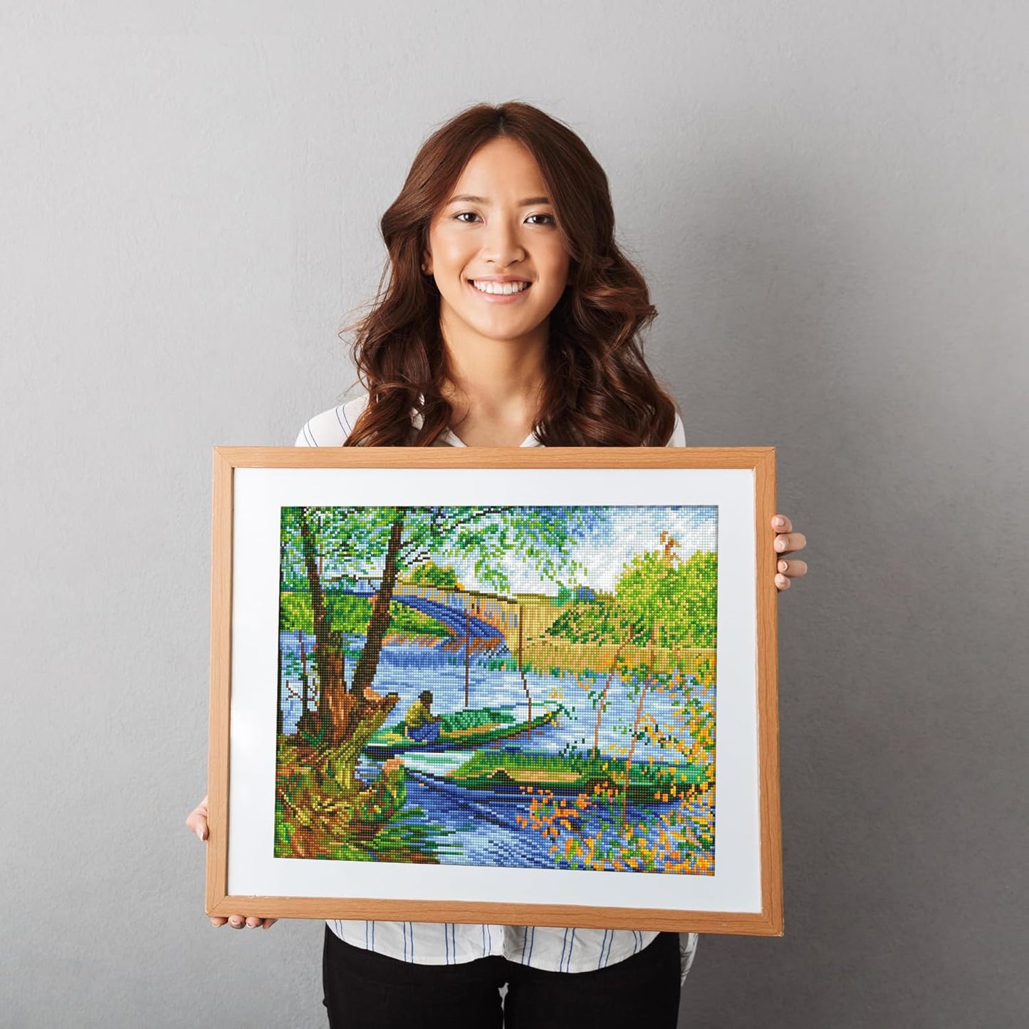 Diamond Painting Set Fishing in Spring (Van Gogh), DD9-036, 50x40 cm, 50 x 40cm Fishing in Spring (Van Gogh)