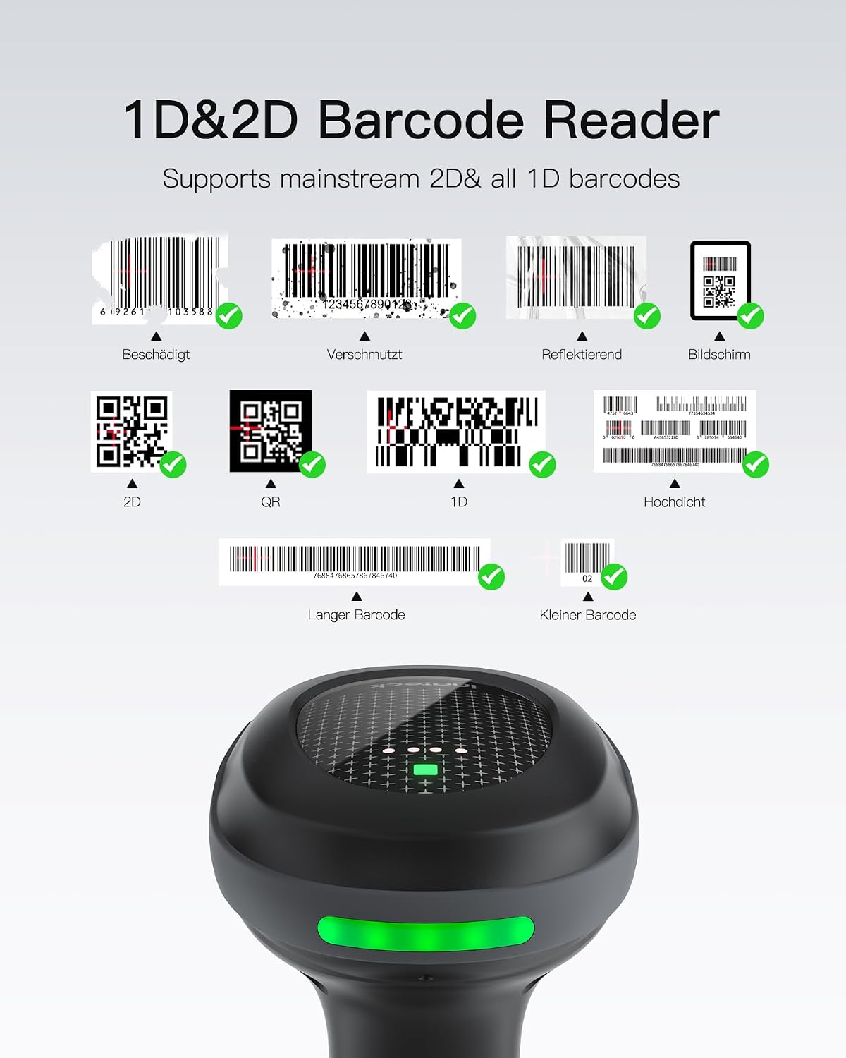 Pro 170B 2D Barcode Scanner mit Ladestation, mit Ladestation