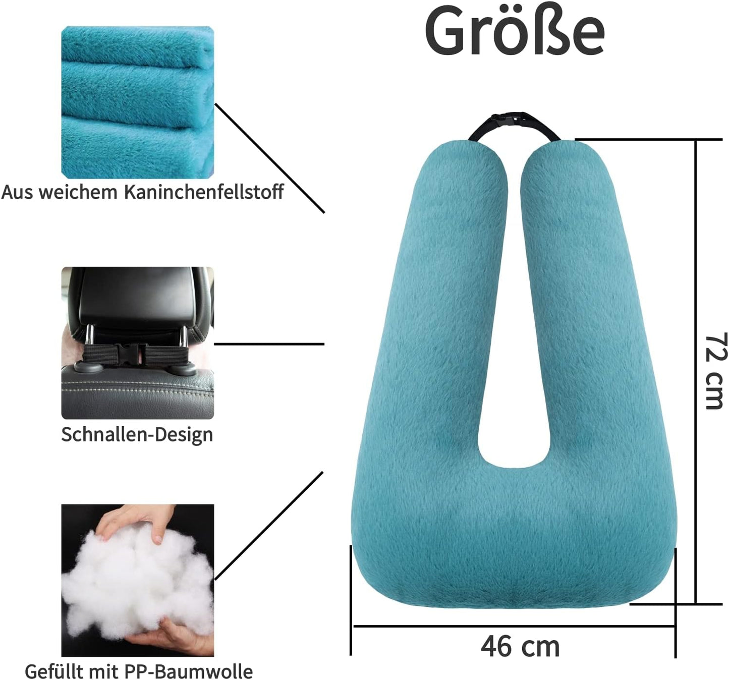 Reisekissen für Kinder, Smaragdgrün