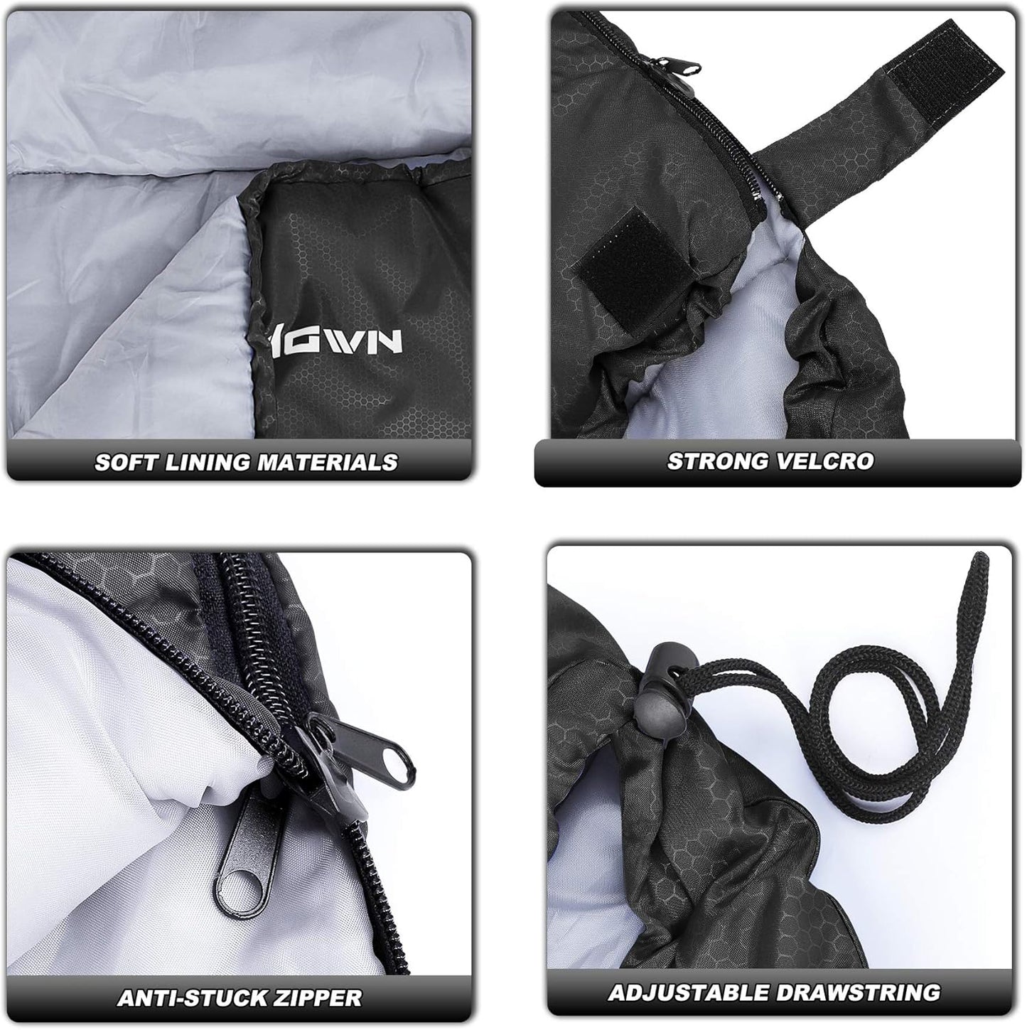Ultraleichter Outdoor-Schlafsack, Schwarz