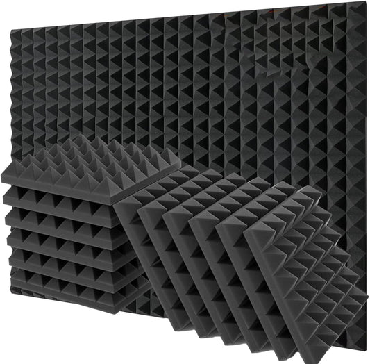 12er Set Akustikschaumstoff-Platten, 12 Pack Pyramide(30x30x5cm)