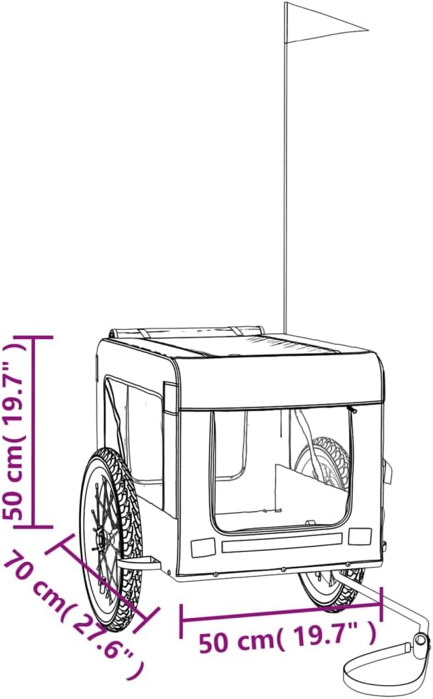 Veloanhänger für Haustiere, 63 x 123 x 66 cm Grau