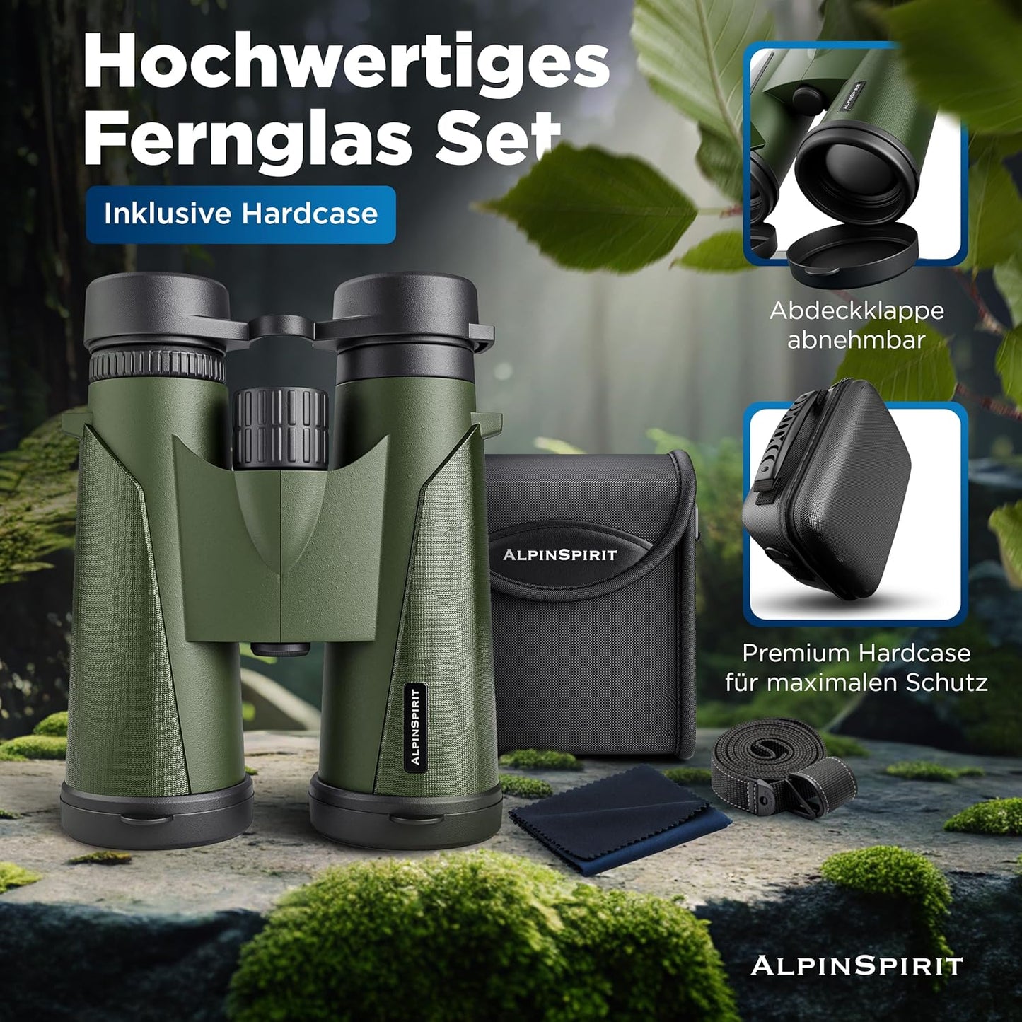 Fernglas 8x42 inkl. Hardcase, 8x42 Grün