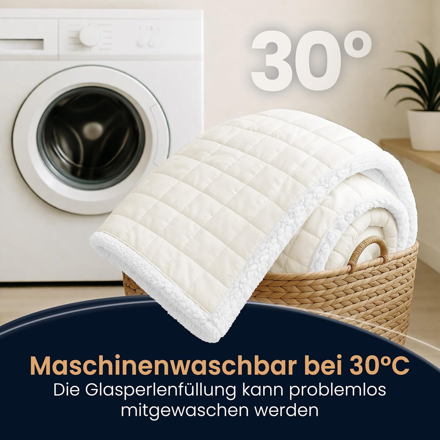 Gewichtsdecke, Weiss 135 x 200 cm 11 Kilogramm