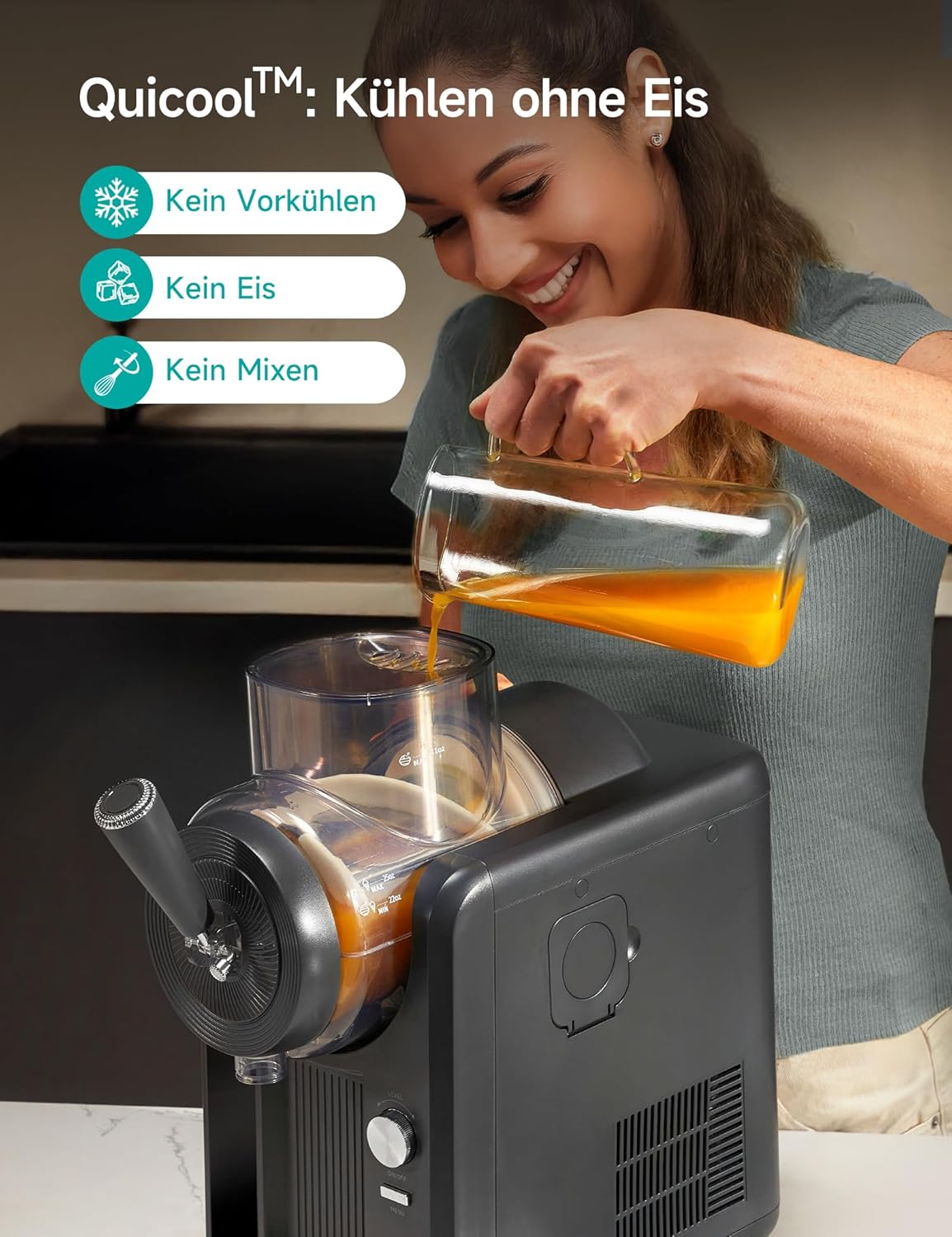 F3 Eismaschine mit 5 Modi: Slushie & Softeis, Schwarz