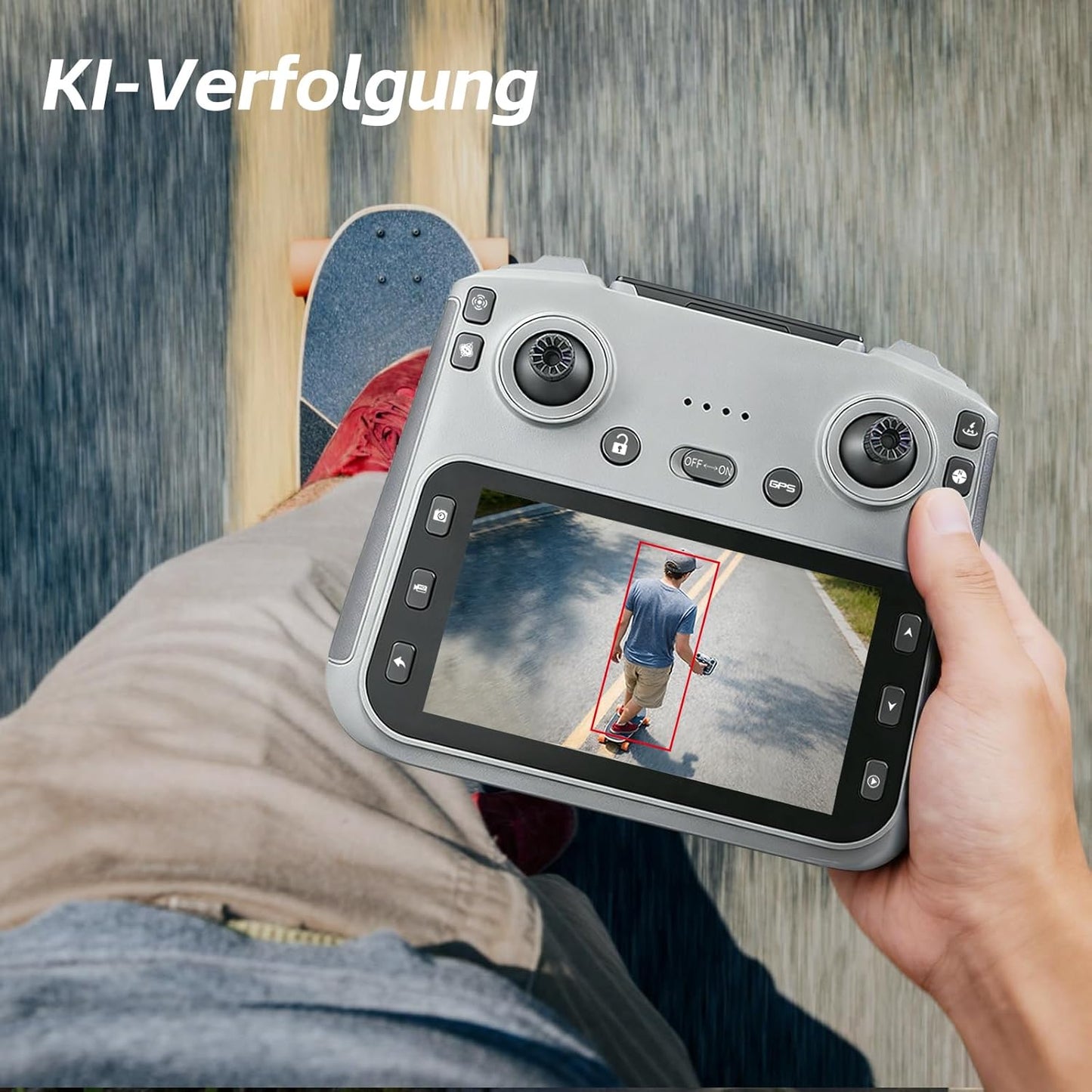 Faltbare GPS-Drohne mit 4K-Kamera, Mattiertes Kieselufergrau